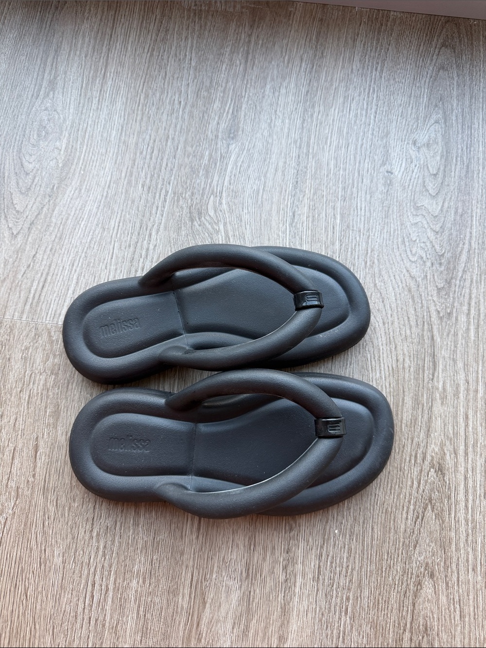 Melissa Black Padded Thong Sandals